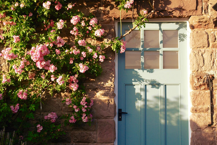 Esterior door with roses